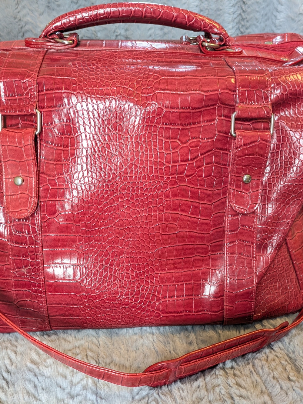 Bath & Body Works Red Croc-Embossed Travel Carry-on